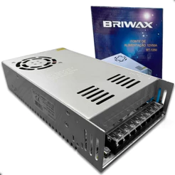 Fonte de Alimentação Chaveada Briwax 50 Amperes 12 Volts Bivolt Automático CFTV e Audio Carro