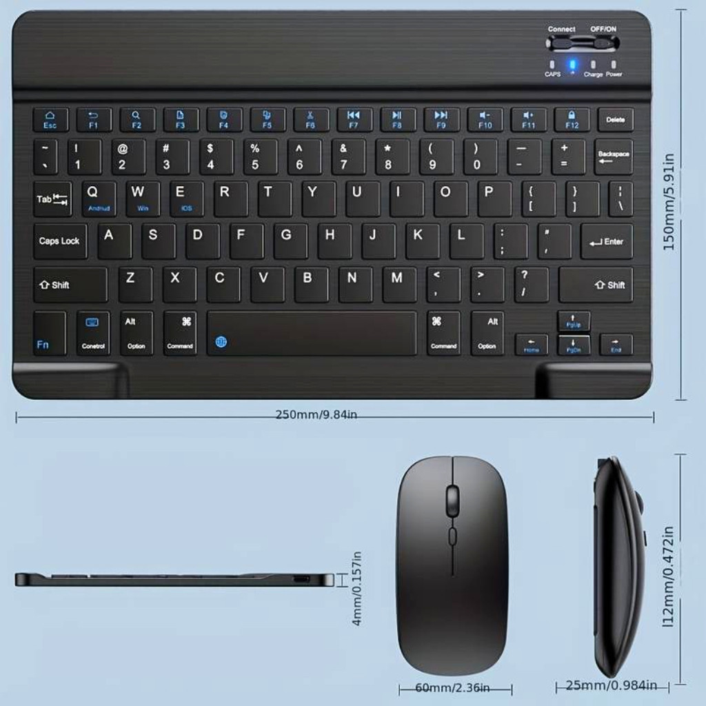 KIT Teclado Mouse Via Bluetooth Compacto e Design Moderno Compatível Com Smartphones/Notebook/Tablet em Oferta na Shopee