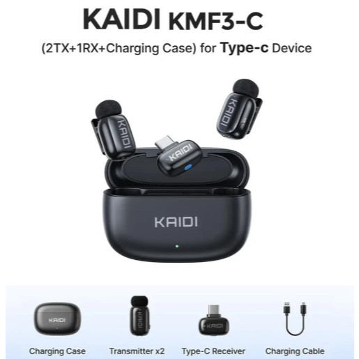 Microfone Lapela Sem Fio com Mudança de Voz por Inteligência Artificial kmf3