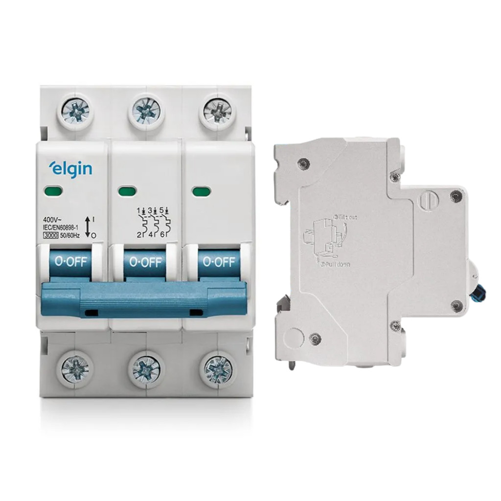 Mini Disjuntor 100A Tripolar Bivolt DEP6-3C100 Elgin