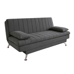 Sofá-Cama Casal 3 Lugares Paiva Suede Grafite