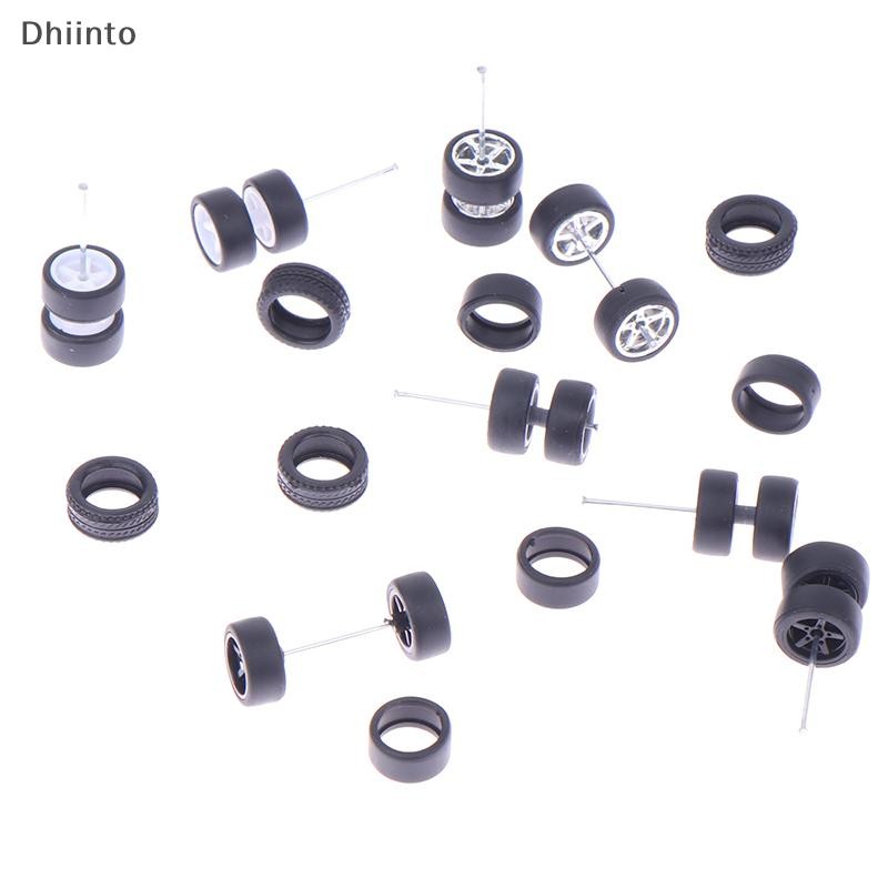 [Dhiint] 1 Conjunto De Rodas De Carro DIY Racing 1 : 64 Para Pneu De Borracha Com Modelo De Eixo De Roda Peça Modificada