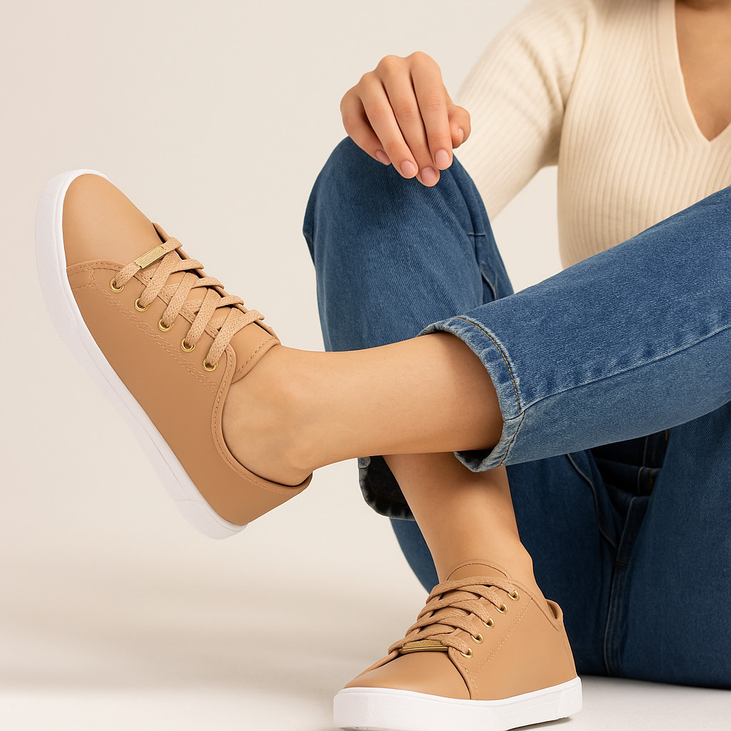 Tênis ortopédico feminino Casual Moleca Ultra Conforto