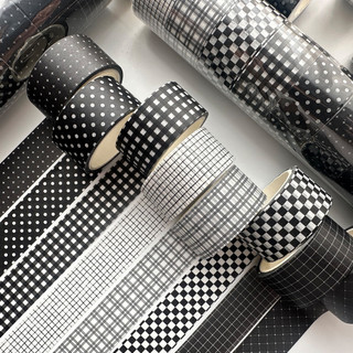 Grade Washi Fita Xadrez Fitas Decorativas Para Diários Planejadores Scrapbooking Embrulho De Presente Artesanato DIY
