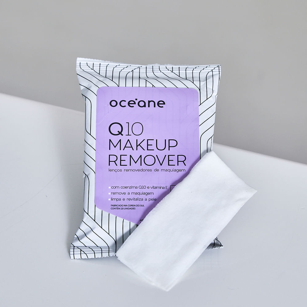 Lenços Demaquilantes C/ Q10 e Vitamina e - Q10 Makeup Remover 20un - Beauty