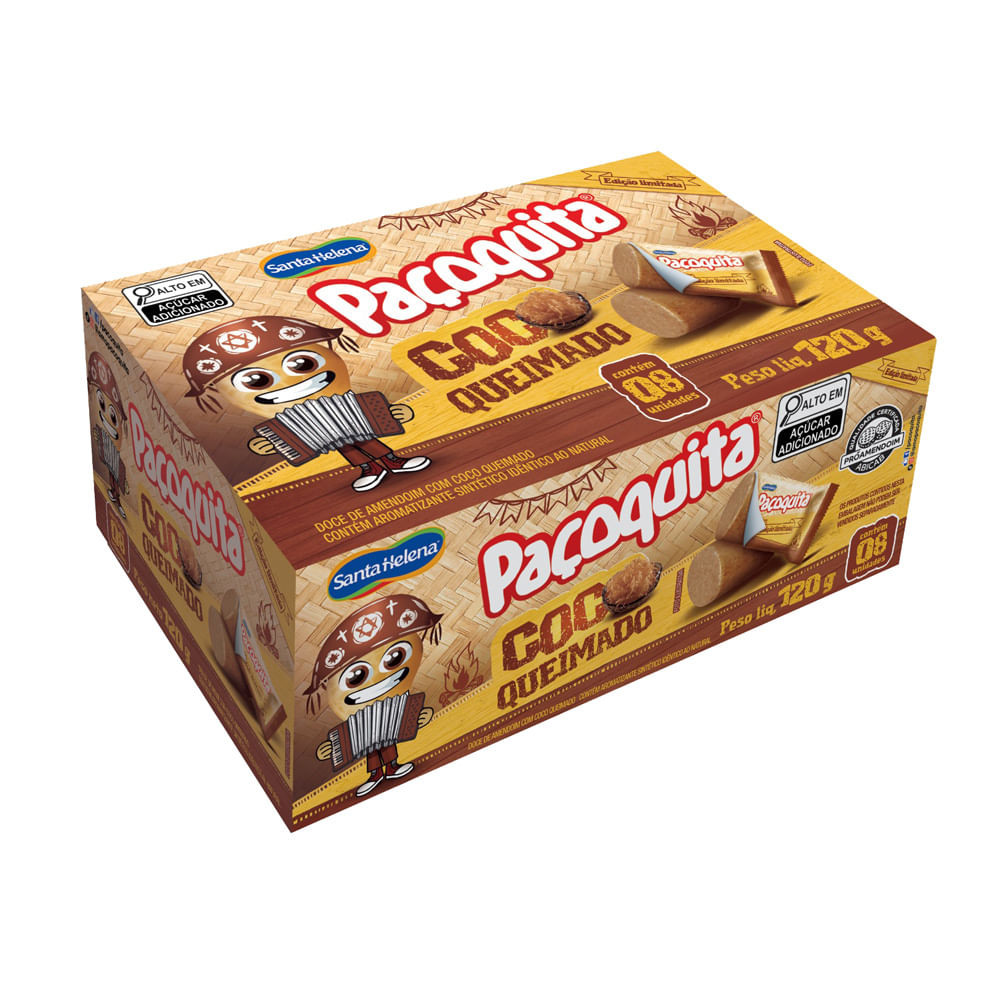 Paçoquita Santa Helena Sabor Coco Queimado 120g - Food & Beverages