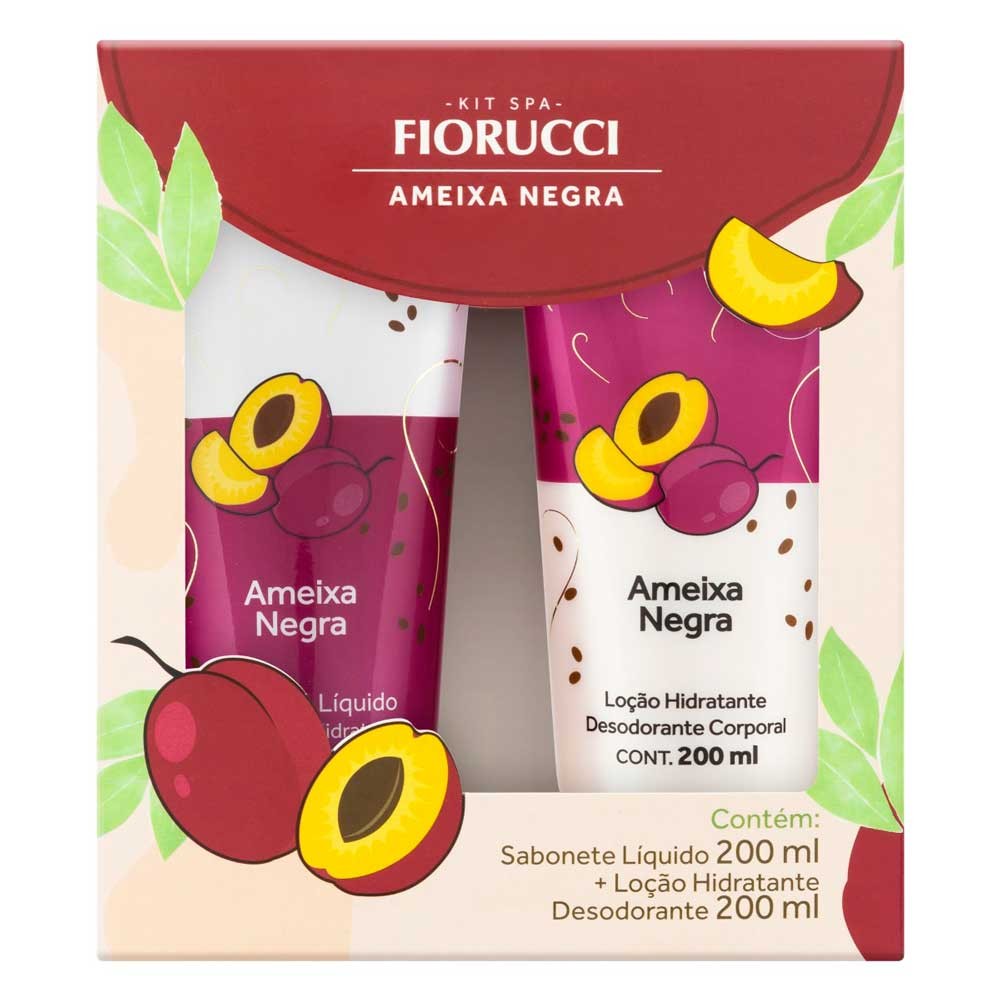Sabonete Líquido Fiorucci Ameixa Negra 200ml e Loção Hidratante Fiorucci Ameixa Negra 200ml - Beauty