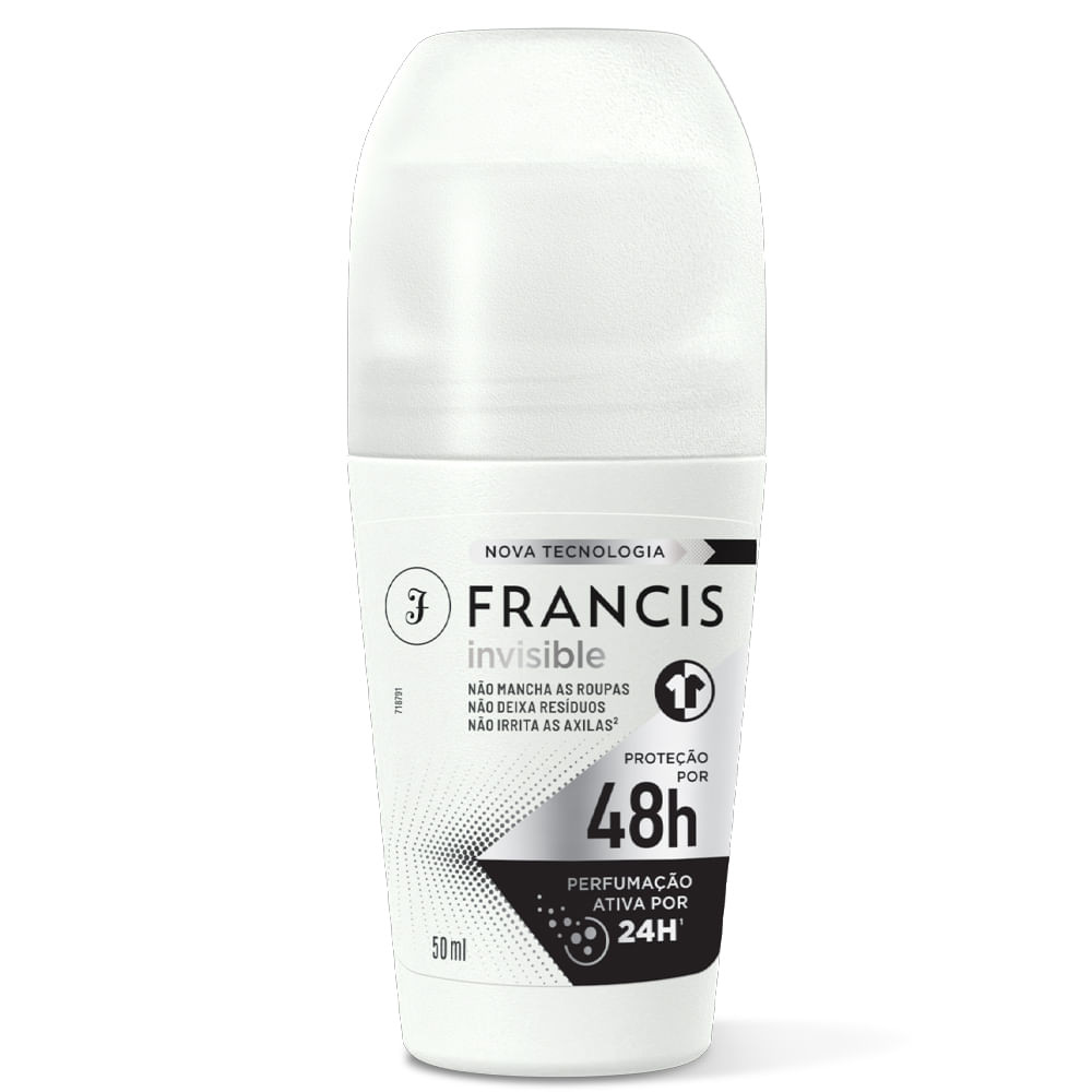 Desodorante Roll On Francis Invisible 50ml - Beauty