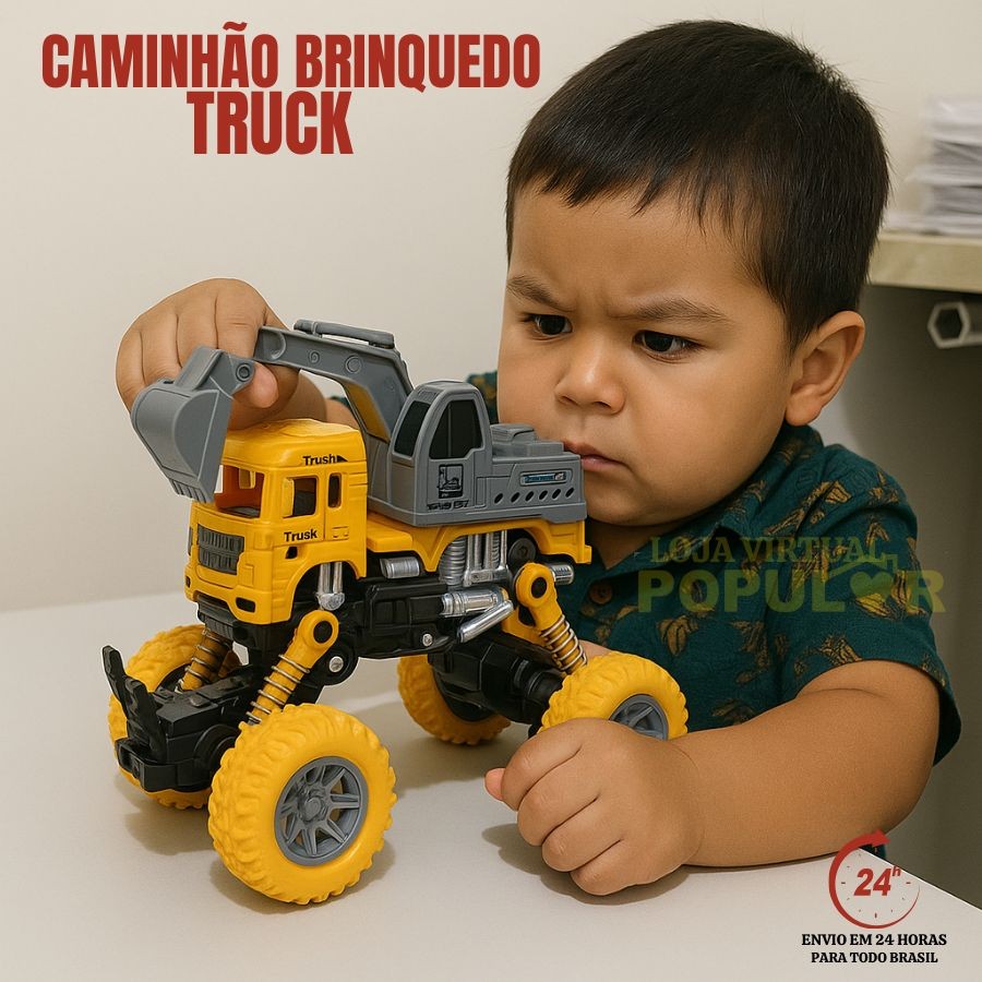 Caminhão De Bombeiro E Caminhão Veiculos De Construção Brinquedo 17Cm Fricção Criança Presente