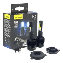 Par Ultra Led Super Foco Simples Alto + Baixo H4 8000k