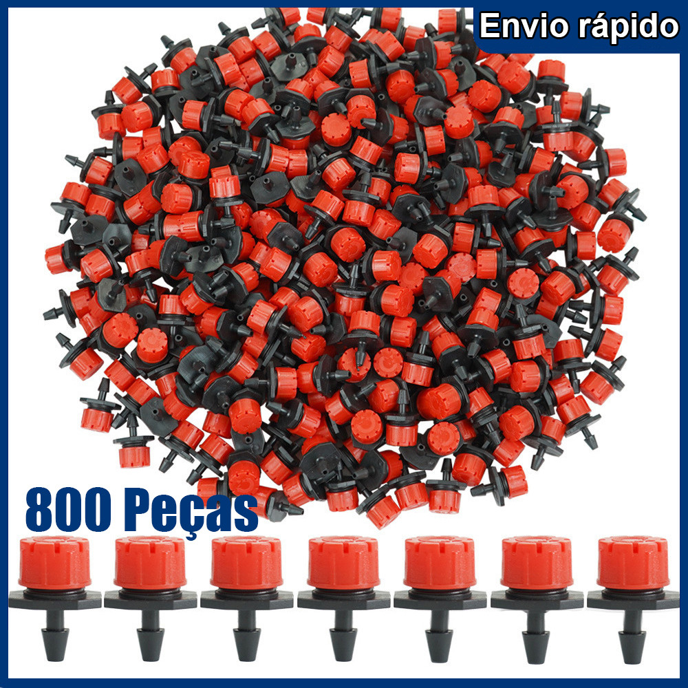 Kit 800 Bico Gotejador Vermelho Regulável Plantas Gotejador de irrigação ajustável