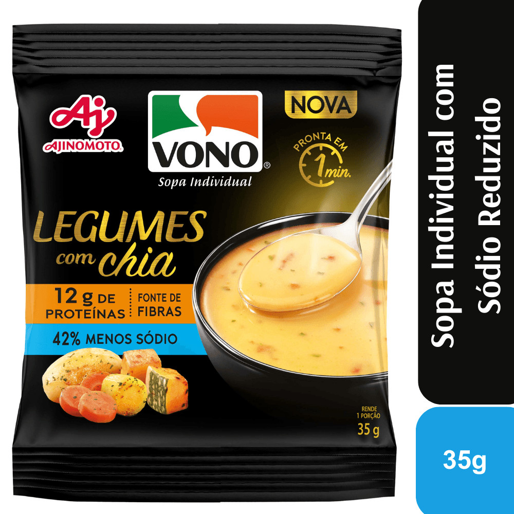 Sopa cremosa VONO® Proteína Sabor Legumes com Chia 35G