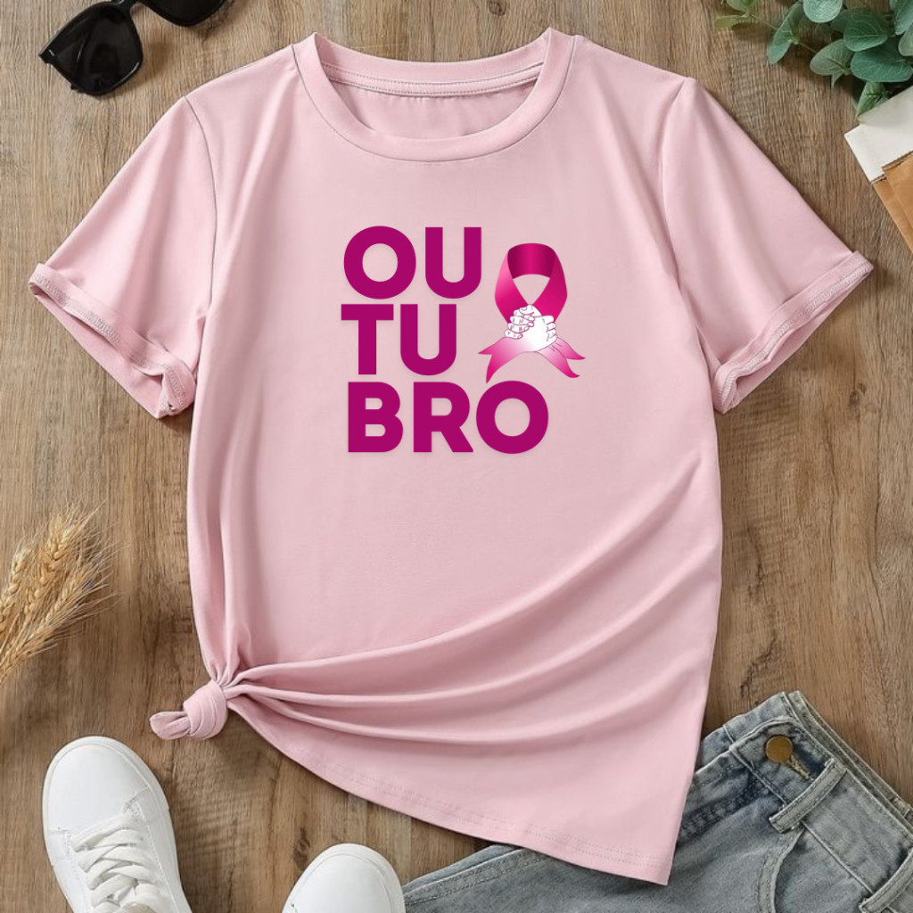 Camiseta T-shirt Outubro rosa diversos modelos
