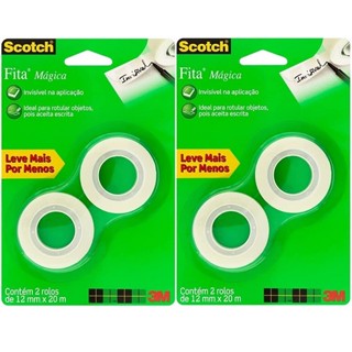 Kit com 4 Rolos de Fita Magica 12MM X 20M em Oferta na Shopee