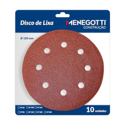 Disco de Lixa 180mm MLP800H / MLP710 Com 10 Und Menegotti