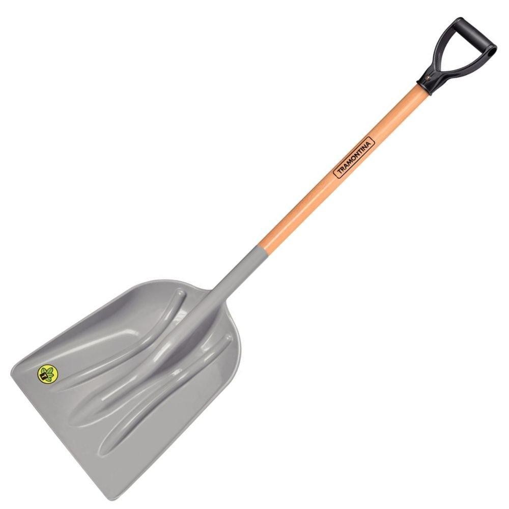 Pá Plástica com Cabo de Madeira 79cm - Tramontina em Oferta na Shopee