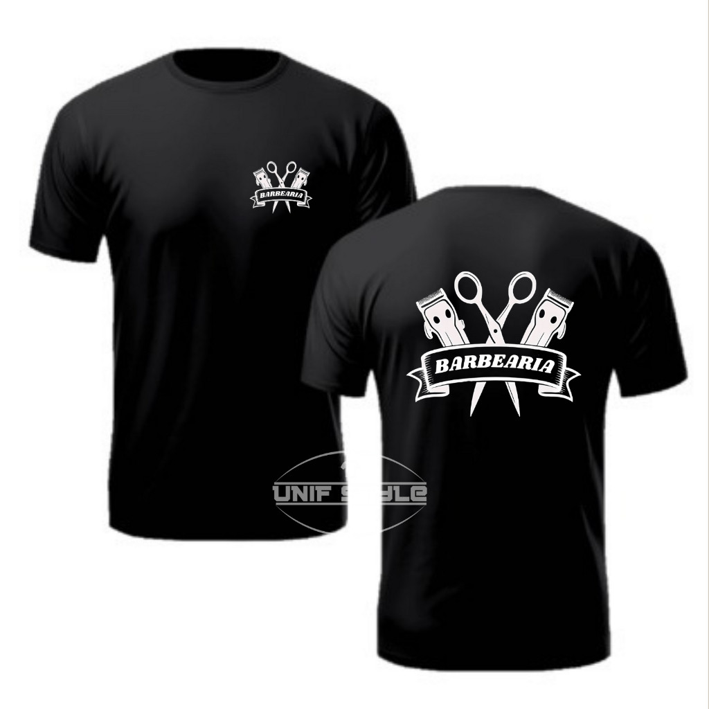 Camiseta Barbeiro Barbearia Camisa Uniforme Salão Trabalho Cabelereiro Maquina em Oferta na Shopee