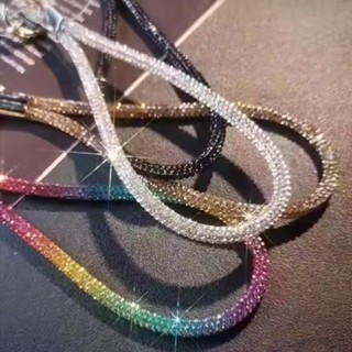 Cordão De Luxo Brilhante Glitter  Para Celular Resistente Com Adaptador Transparente 17cm em Oferta na Shopee