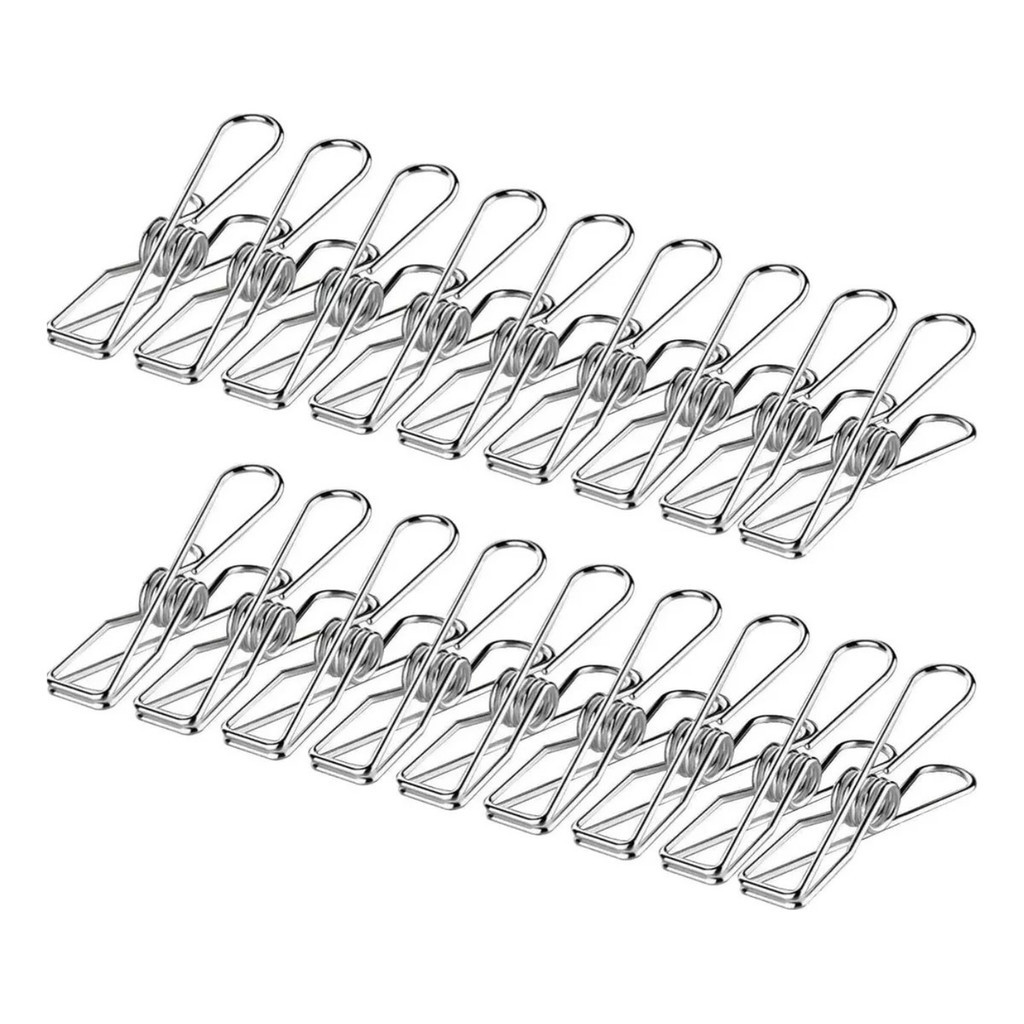 Kit 20 Prendedor Pregador Aço Inox De Roupas Embalagens Bebê