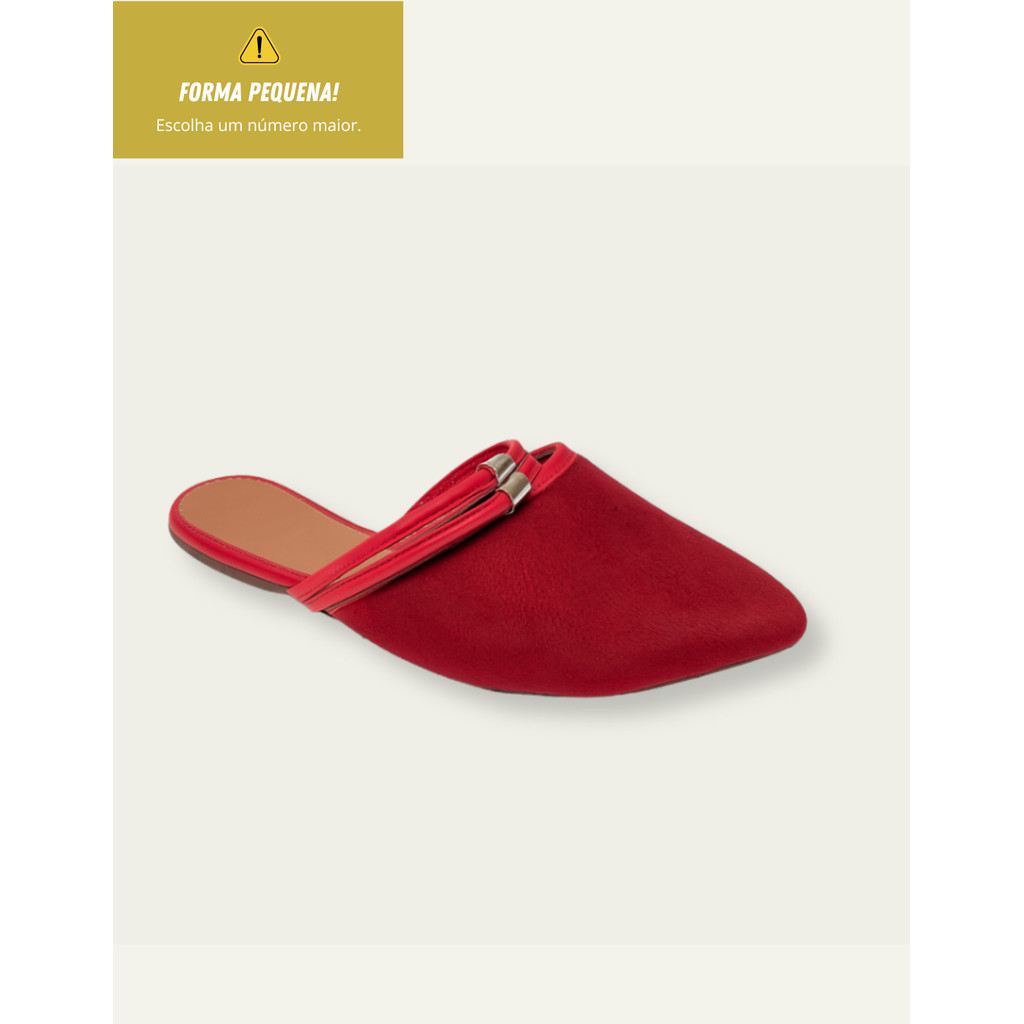 Mule Feminino Confortável Sapatilha Bico Fino Casual Rasteira Leve Calce Fácil