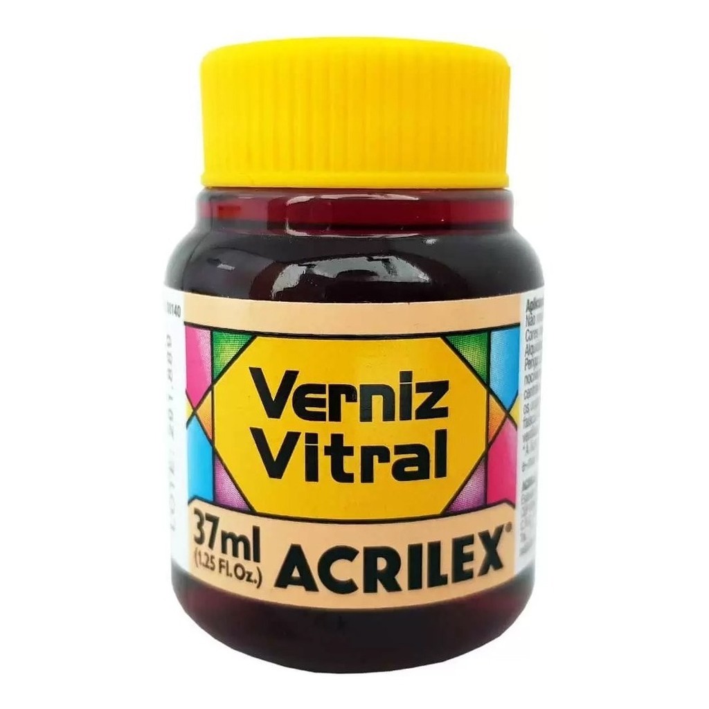 Verniz Vitral Amarelo Pele 547 - Acrilex - 37ml Perfeito para Copos Garrafas Vasos Em Obras De Arte