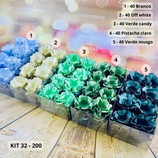 KIT 200 Forminhas De Doces Festa 5 Cores OFFWHITE + VERDECADY + PISTACHE CL + BRANCO + VERDE MUSGO em Oferta na Shopee