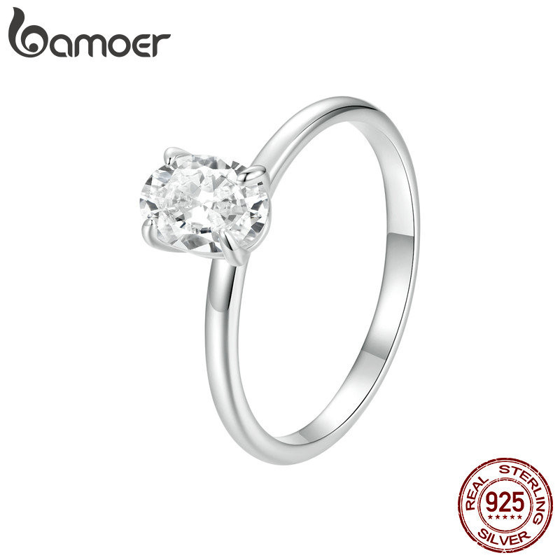 Bamoer 925 Sterling Sliver Ring 1CT Moissanite Fashion Jewelry Presentes Para Mulheres em Oferta na Shopee