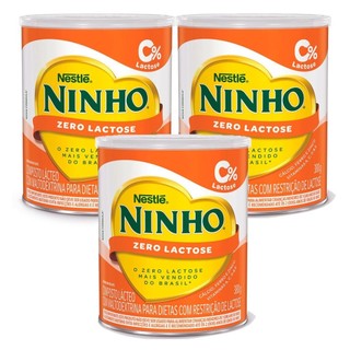 Kit 3 Ninho Zero Lactose Forti+ Lata 380g em Oferta na Shopee