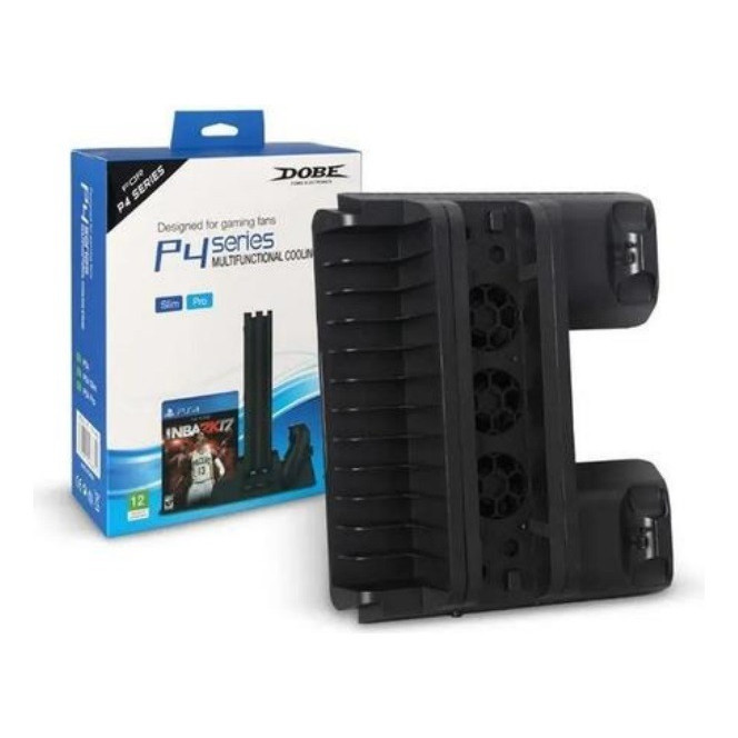 Base Vertical Ps4 Slim Pro Cooler Dock Controles Stand Jogos