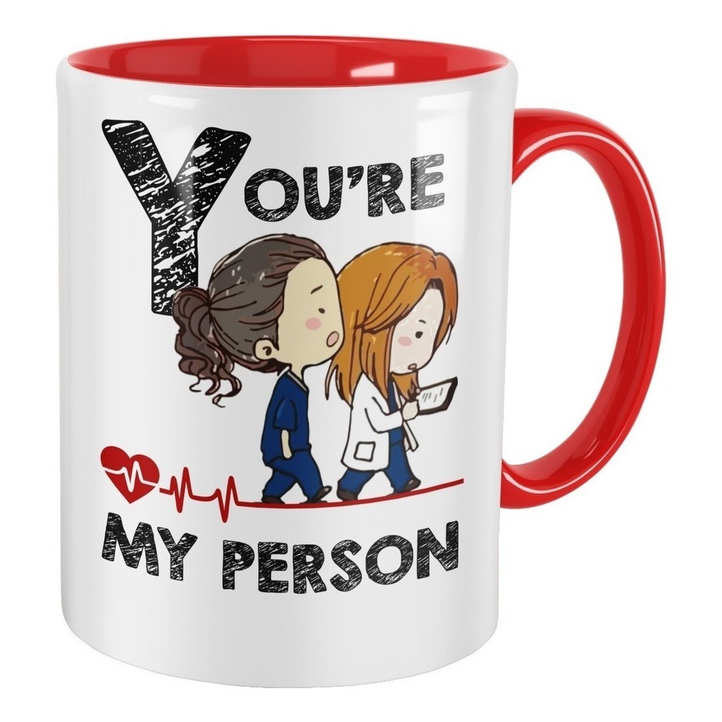 Caneca Vermelha Grey's Anatomy You Are My Person