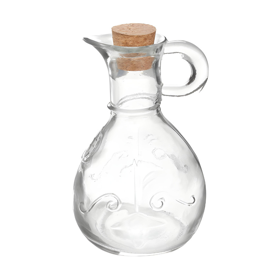 Galheteiro Porta Azeite Vinagre Vidro Com Tampa de Rolha 190ml