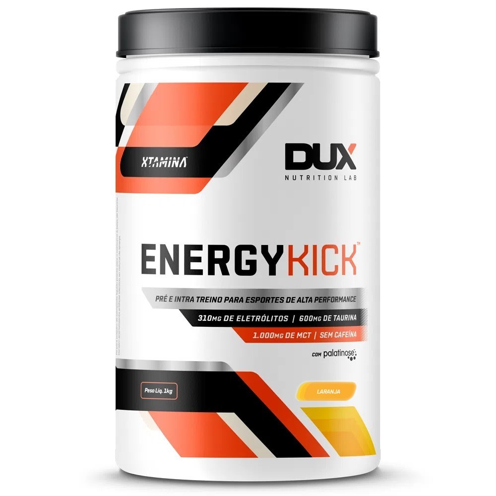 Energy Kick Com Cafeína Pote 1000g Sabor Laranja Dux Nutrition