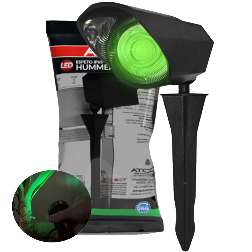 Espeto Led 5w Jardim Canteiro IP65 Luz Verde Direcionável Avant