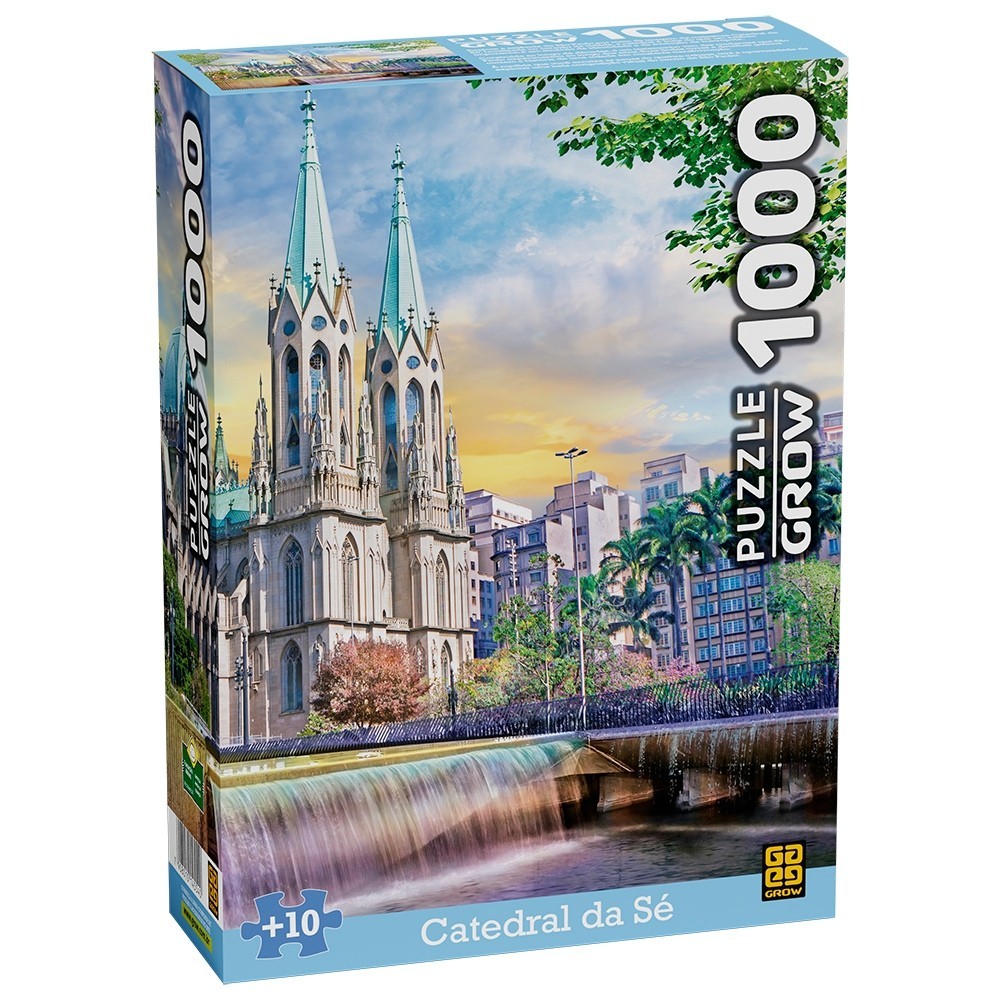 QUEBRA CABEÇA CATEDRAL DA SÉ SÃO PAULO/SP 1000 PEÇAS GROW PUZZLE JOGO PAISAGEM BRINQUEDOS BRASIL em Oferta na Shopee