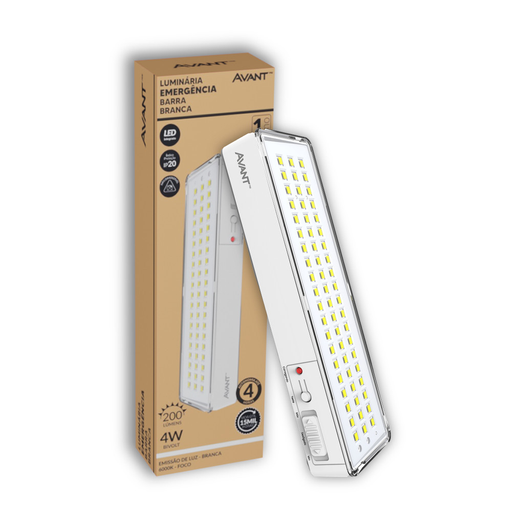 Lampada Led Emergencia Barra 4W 200lm 6000K BF Avant Pro em Oferta na Shopee