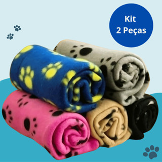 Kit 2 Manta Cobertor Pet Soft Cachorro Gato Cães Coberta Estampada Microfibra 1,0x0,90cm em Oferta na Shopee