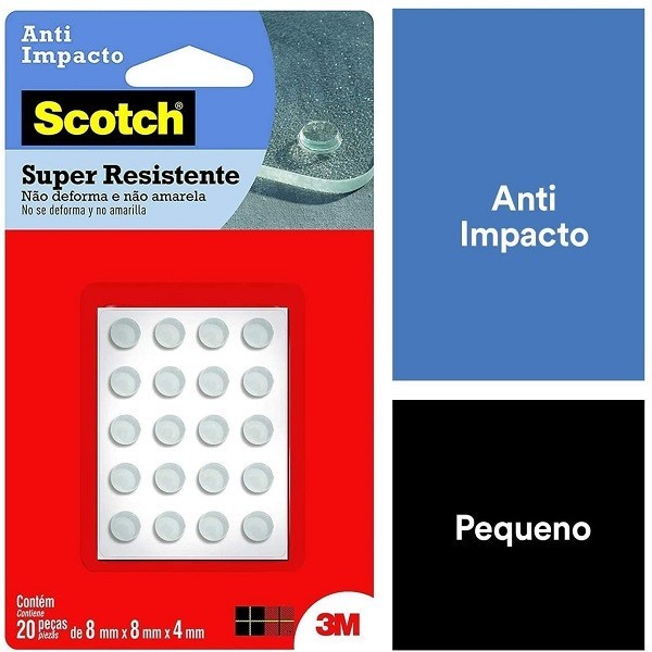 Protetor ANTI-IMPACTO 3M SCOTCH Redondo Pequeno 20 Unidades em Oferta na Shopee
