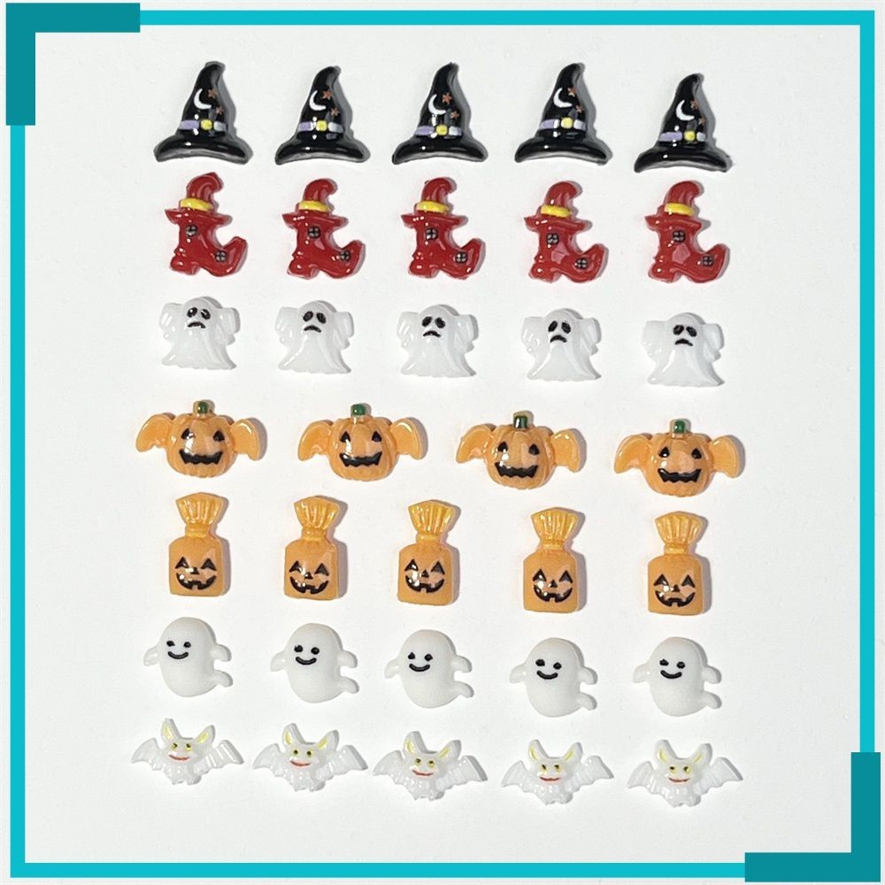 Acessórios De Cartão Resina Pingente De Cartoon Arte De Unhas Série Halloween Manicure Diamante Decorações Diy