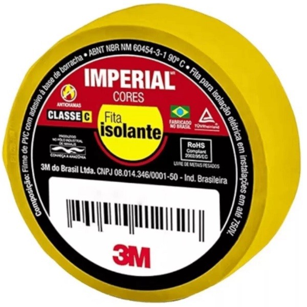 Fita Isolante 3M Imperial 18MM X 20M Amarela em Oferta na Shopee
