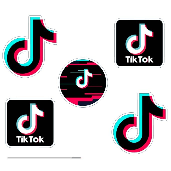 100 apliques adesivos tiktok Toppers Tags Tubetes Docinhos Festa Enfeites para Aniversário lembrancinha e lembrancinhas