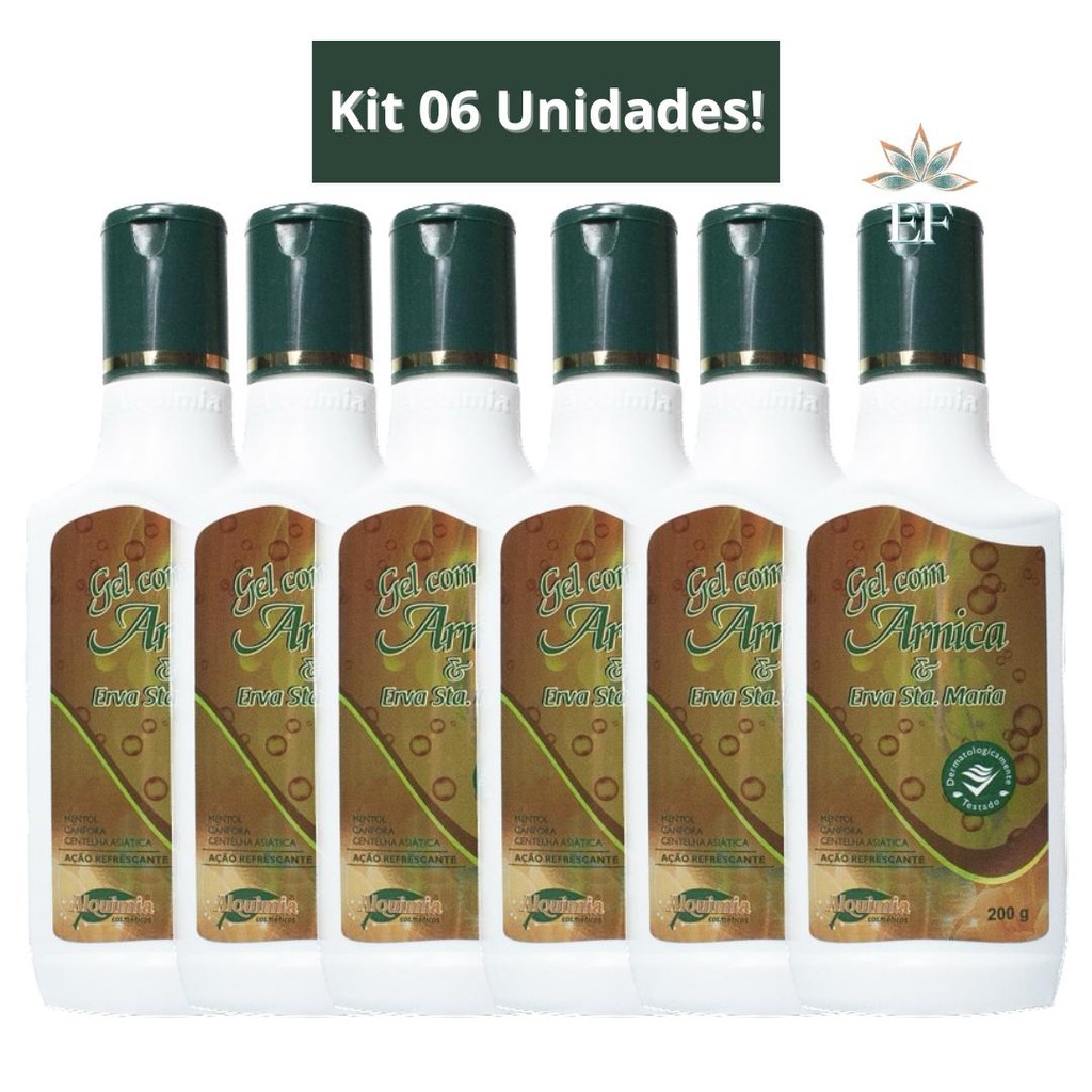 Kit Com 6 Unidades Gel Com Arnica e Erva Santa Maria 200g Alquimia Cosméticos
