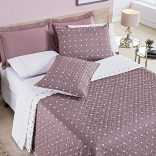 Cobre Leito King/Queen/Casal/Solteiro 3 Peças Percal 200 Fios Matelado Porta Travesseiro - Petit Poá em Oferta na Shopee