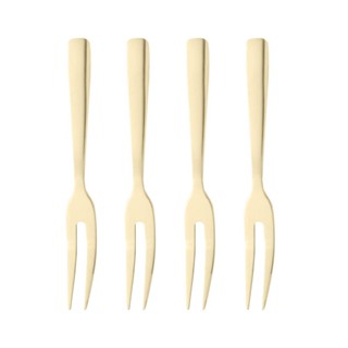4 Garfos para Aperitivo Wolff Dourado de Aço Inox em Oferta na Shopee
