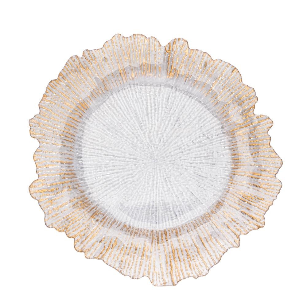 Sousplat Wolff de Plástico com Fios de Ouro 33cm em Oferta na Shopee