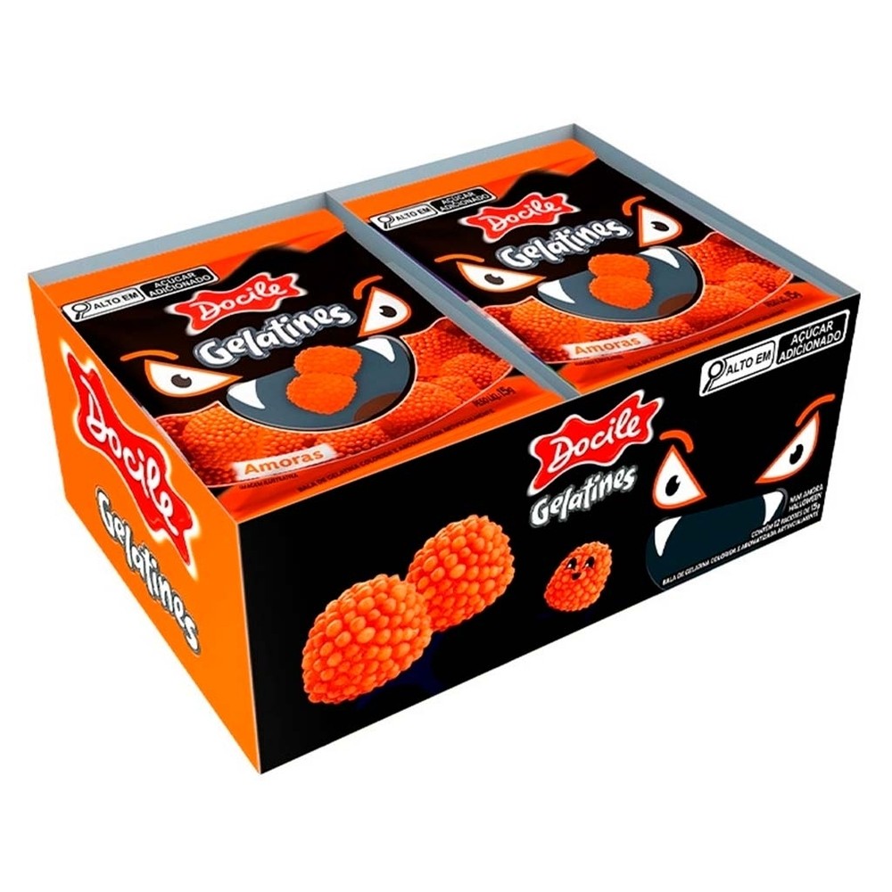 Mini Bala de Gelatina Amora Halloween Gelatines 15g c/12 - Docile em Oferta na Shopee