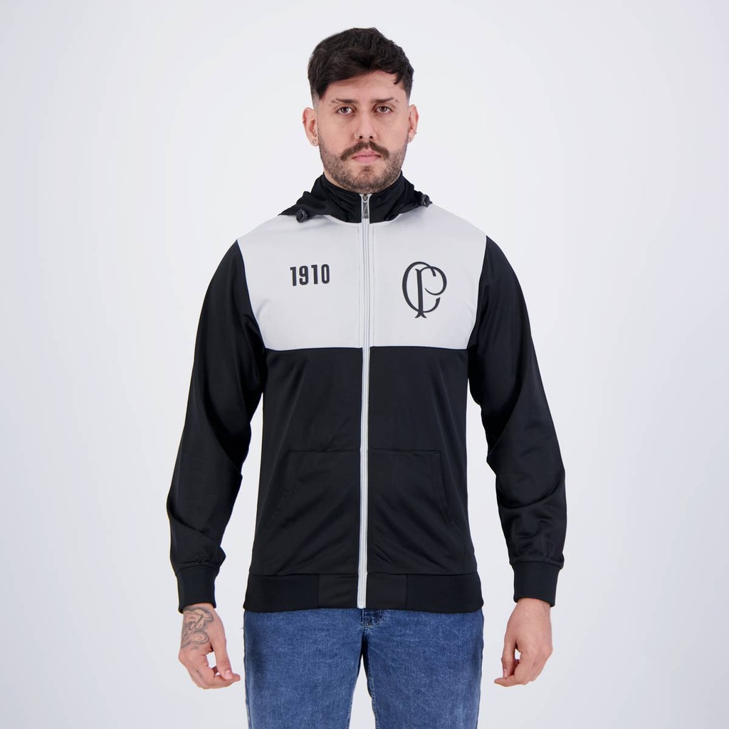 Jaqueta Corinthians Escudo Com Capuz em Oferta na Shopee