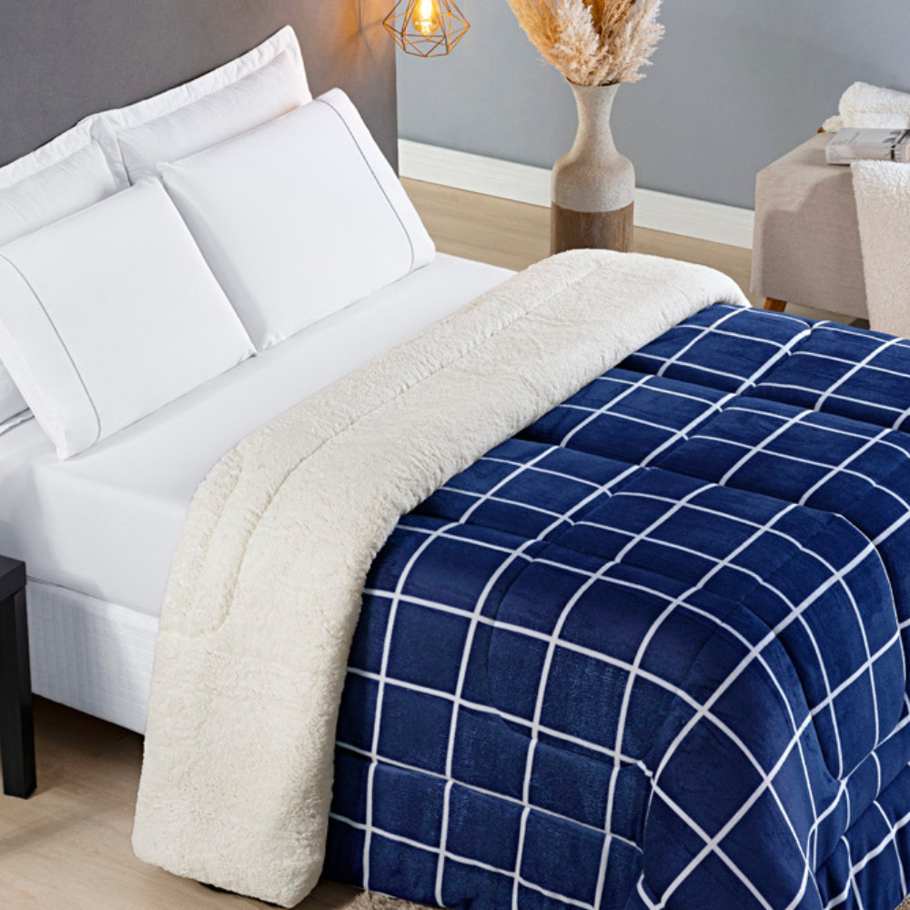 Coberdrom E Manta King\Queen\Casal\Solteiro Dupla Face Estampa Austin Pele Carneiro Sherpa Com Plush em Oferta na Shopee