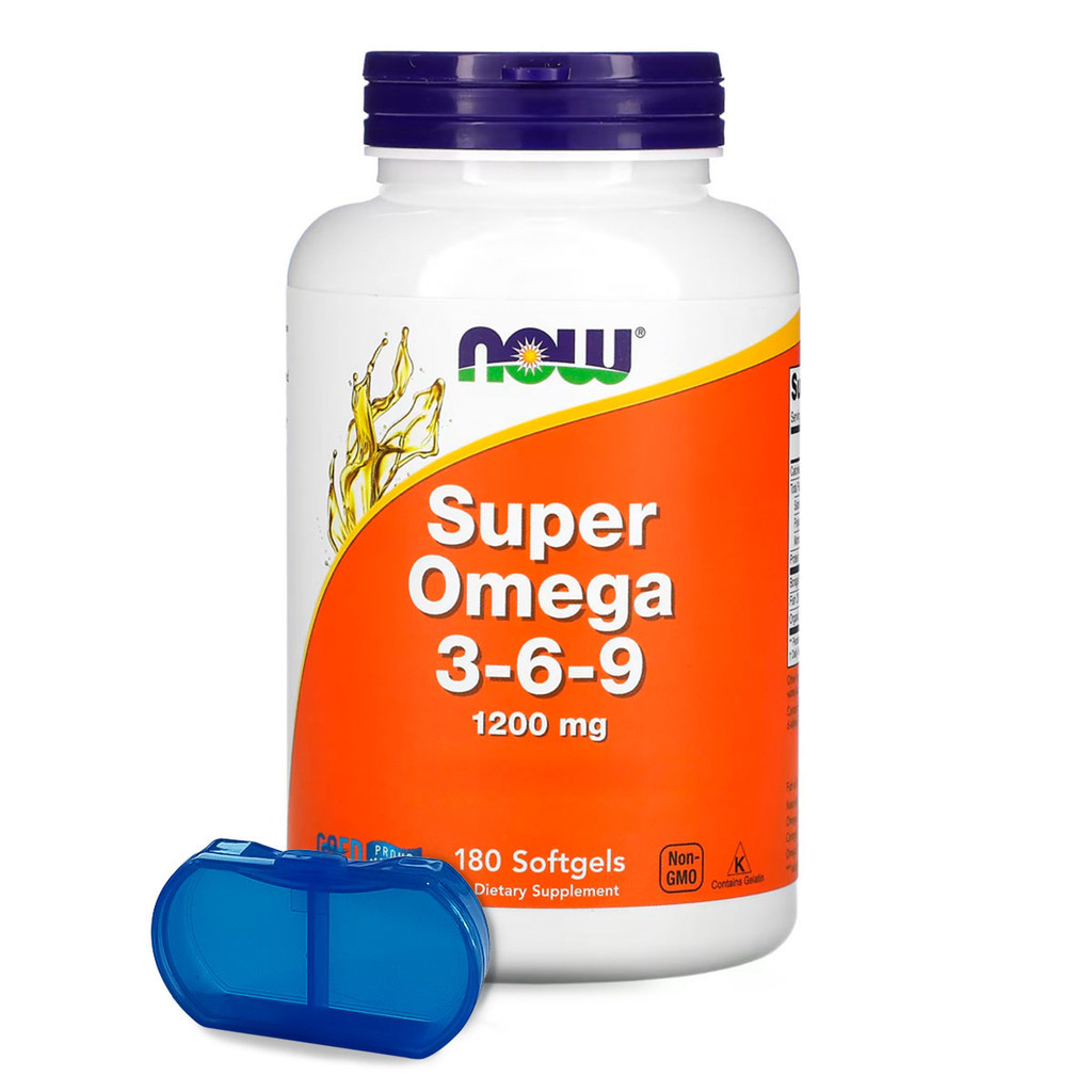 Super Ômega 3-6-9 1200mg Now Foods 180 Soft + Porta Cápsulas em Oferta na Shopee