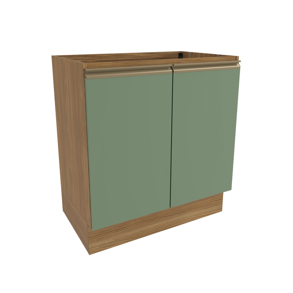 Balcão Celeste Kappesberg 100% MDF 2 Portas Nogueira/Verde 80cm em Oferta na Shopee