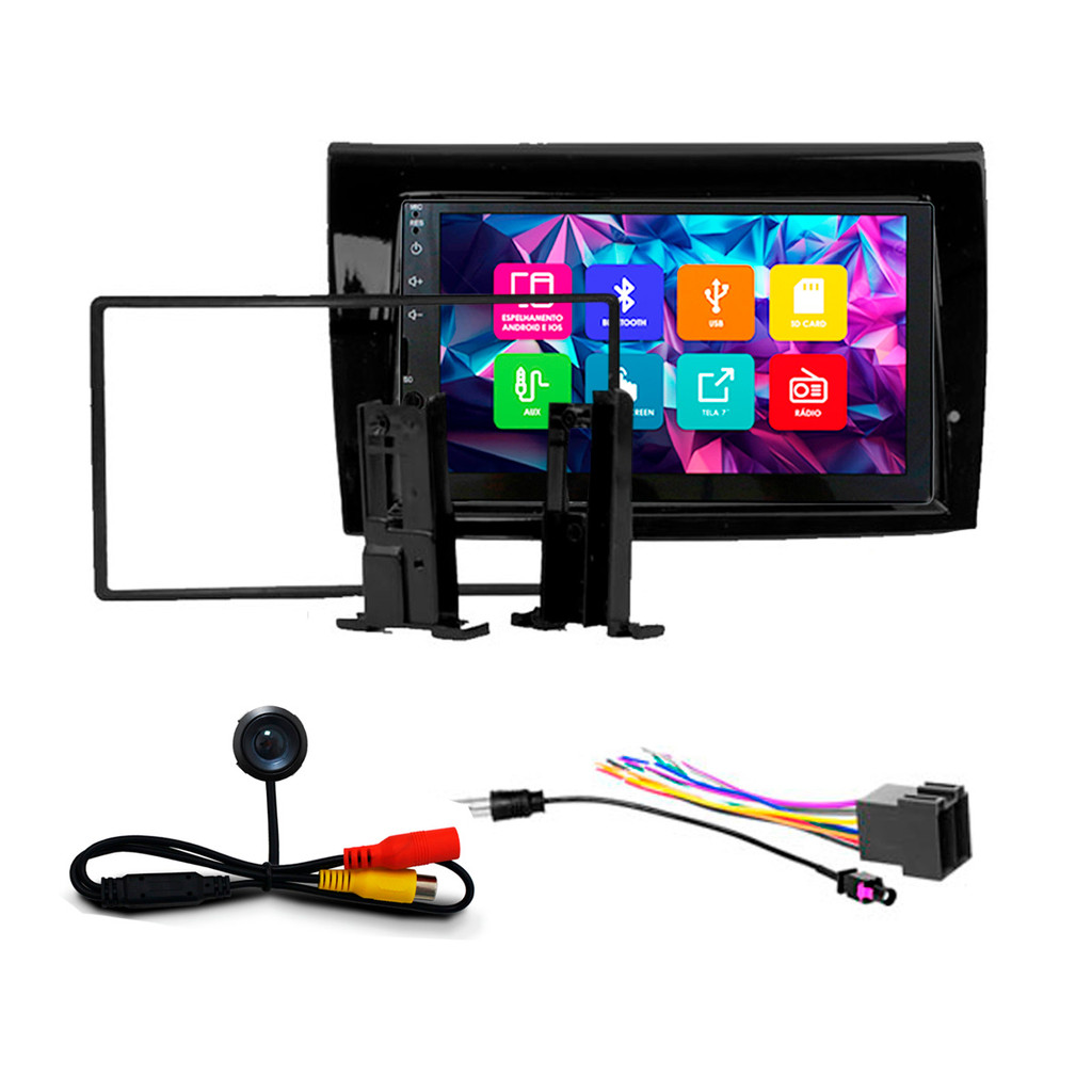 Kit Multimidia 7 Pol Bravo 2007 2008 2009 2010 2011 12 2013 2014 2015 2016 Espelhamento Android Ios 2 Din Black Piano em Oferta na Shopee